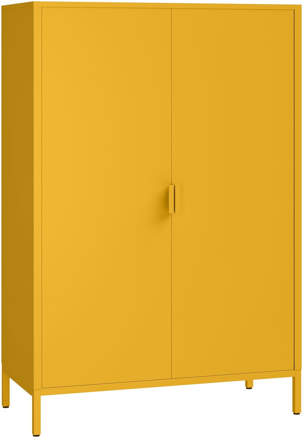 skølm 'Ituri' Kommode, Metall, senfgelb, 120x80x38 cm, Highboard mit 3 Fächern Bild 1