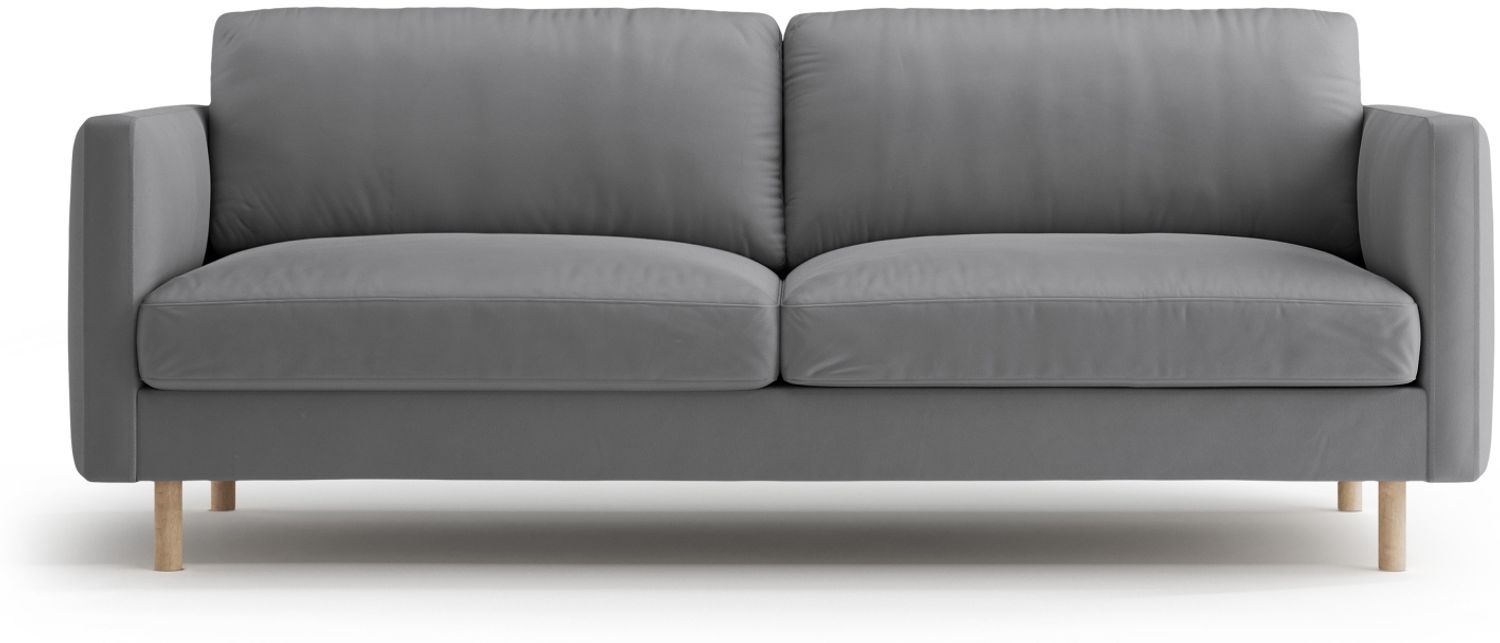 Micadoni Sofa Eden 3-Sitzer Samt Grau Bild 1
