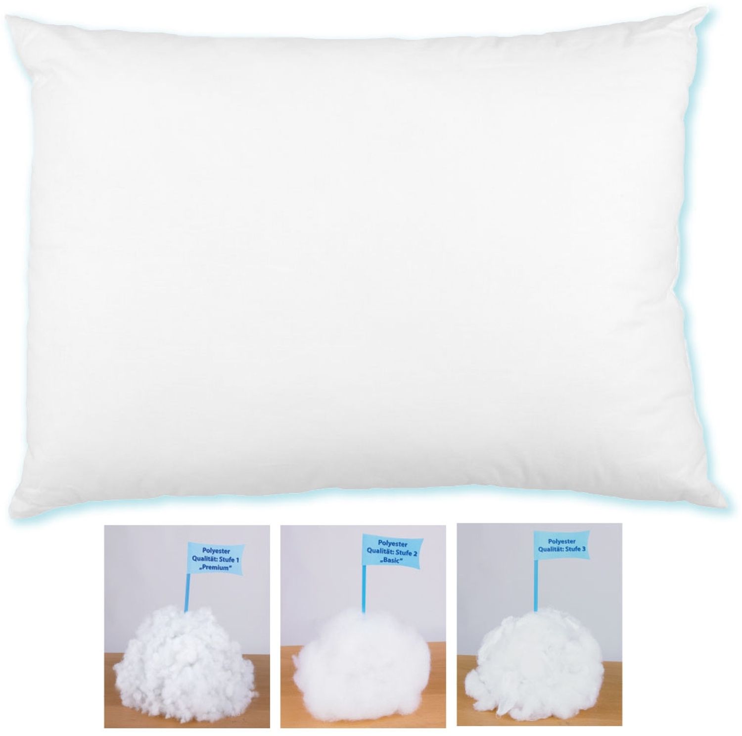 Arsvita Füllkissen Kissenfüllung mit Feder,Polyester Füllung 60 x 80 cm Polyester - Premiumfüllung Bild 1