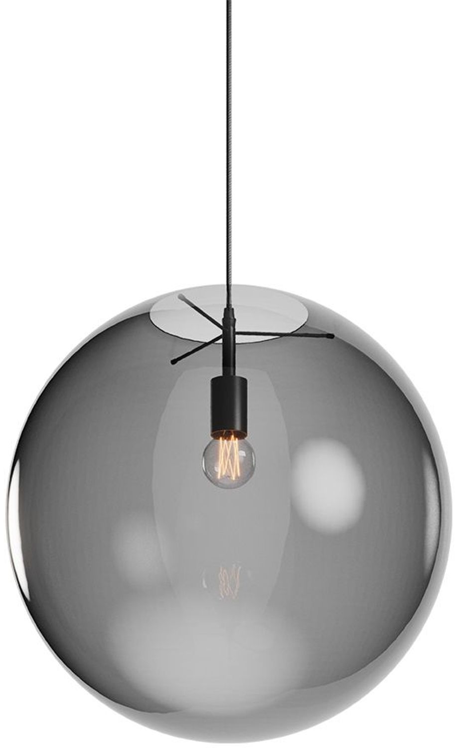s.luce Orb Glaskugel Hängeleuchte Schwarz, Rauch Ø 50cm Bild 1