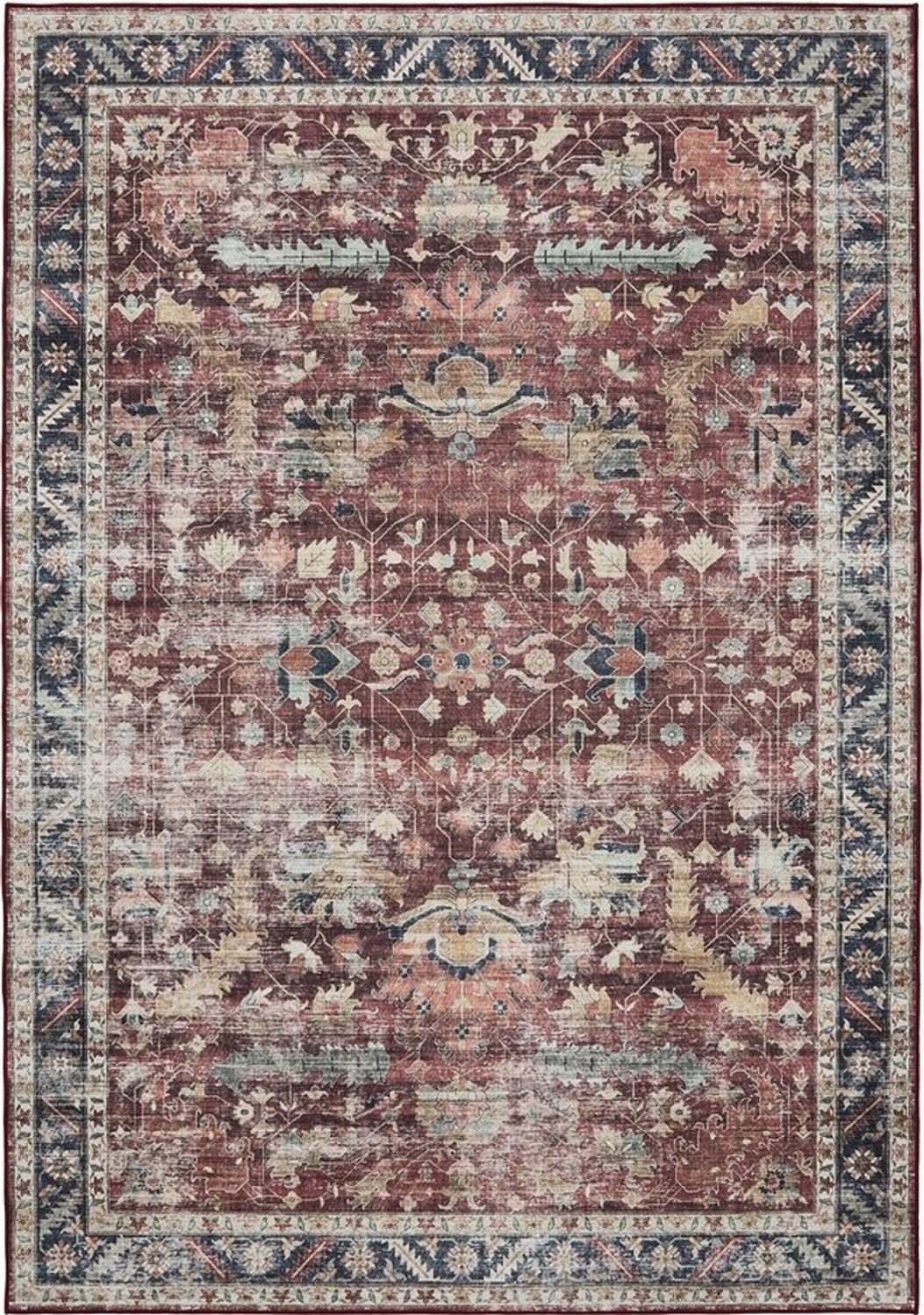 Interiyou Teppich Gent, Rechteckig, Höhe: 5 mm, Vintage Kurzflor für Wohnzimmer, Schlafzimmer, waschbar, pflegeleicht Bild 1