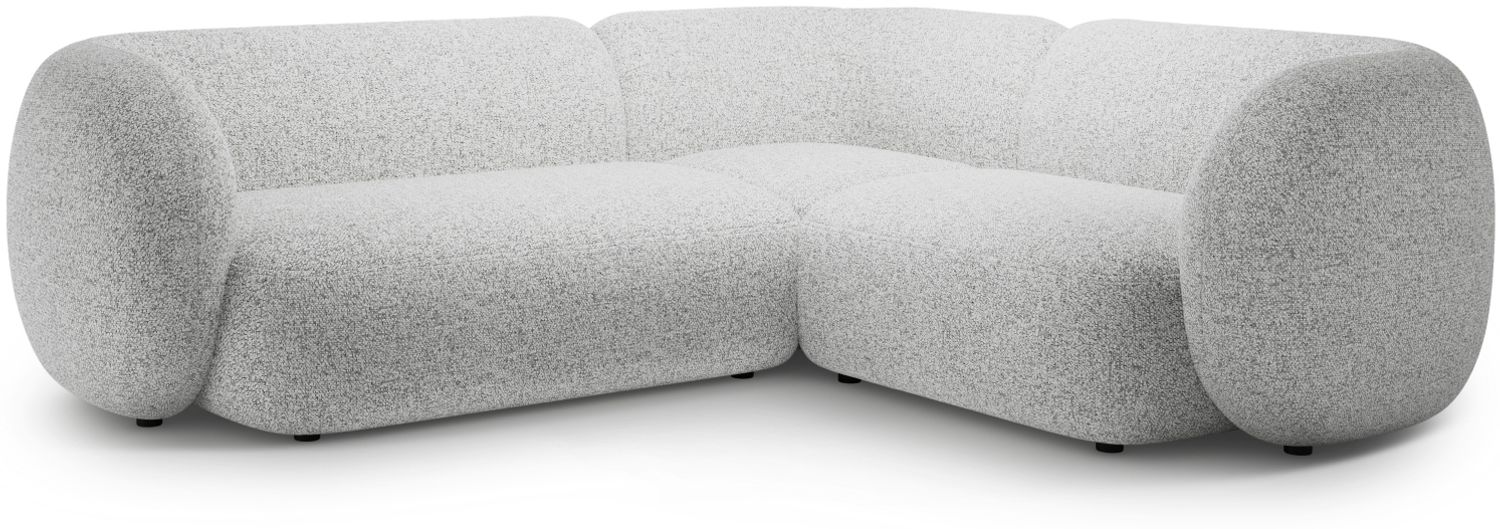 Micadoni Ecksofa Kate 4-Sitzer Rechts Strukturierter Stoff Hellgrau Melange Bild 1