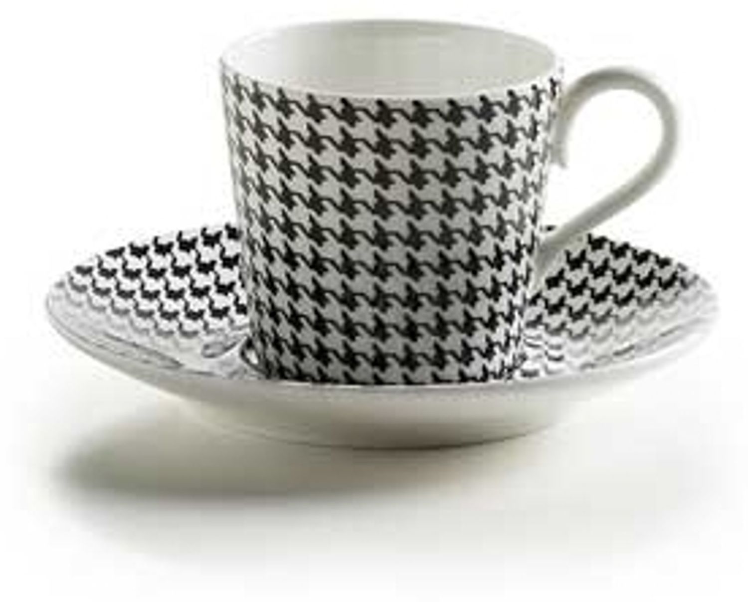 Maxwell & Williams ART DECO Espressotasse Hahnentritt mit Untere, Bone China Porzellan Bild 1