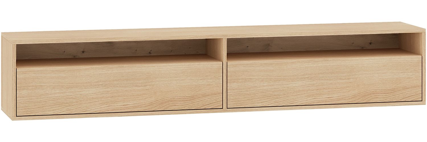 Selsey 'Heggers' - TV-Hängeboard 2-türig mit Fächern, Mavelie Eiche, 180 cm Bild 1