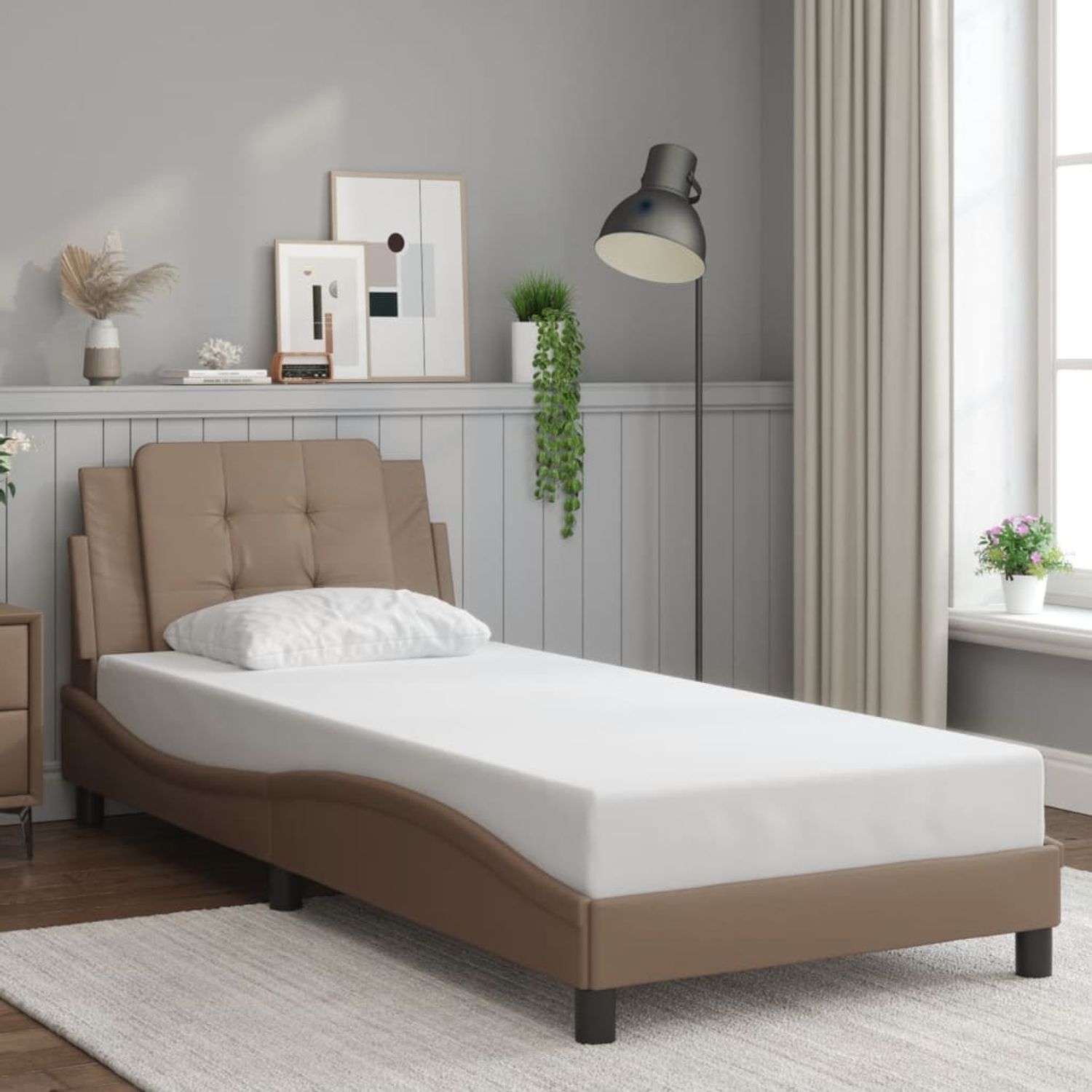 vidaXL Bettgestell ohne Matratze "Zadar" Cappuccino-Braun 80x200 cm Kunstleder 3208146 Bild 1