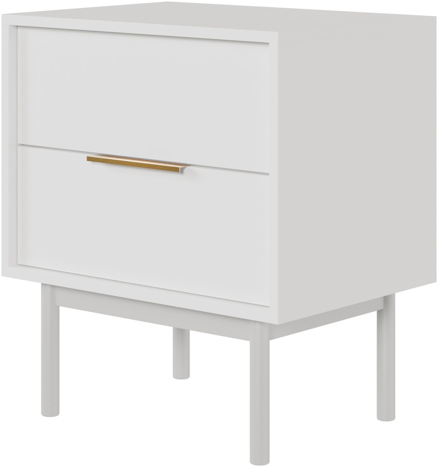 Selsey 'Viviaro' Nachttisch mit 2 Schubladen, weiß, ca. 61 x 54 x 39 cm Bild 1