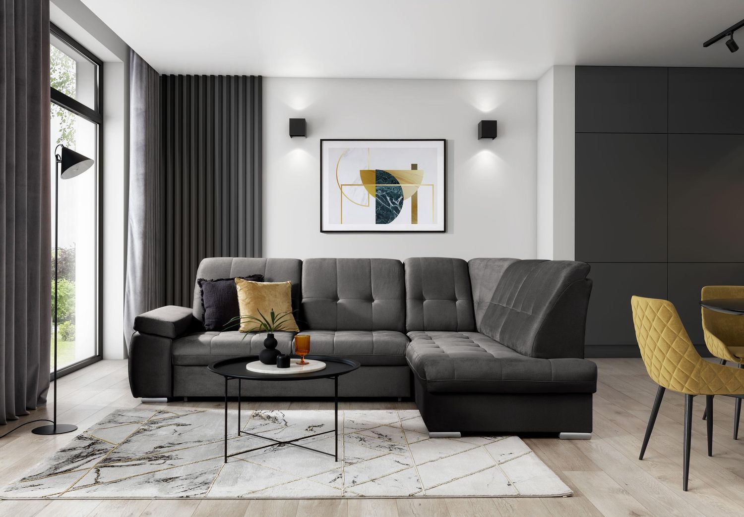 Wohnideebilder Sado Grau Couchgarnitur CO-SAD-RT-05NU Bild 1