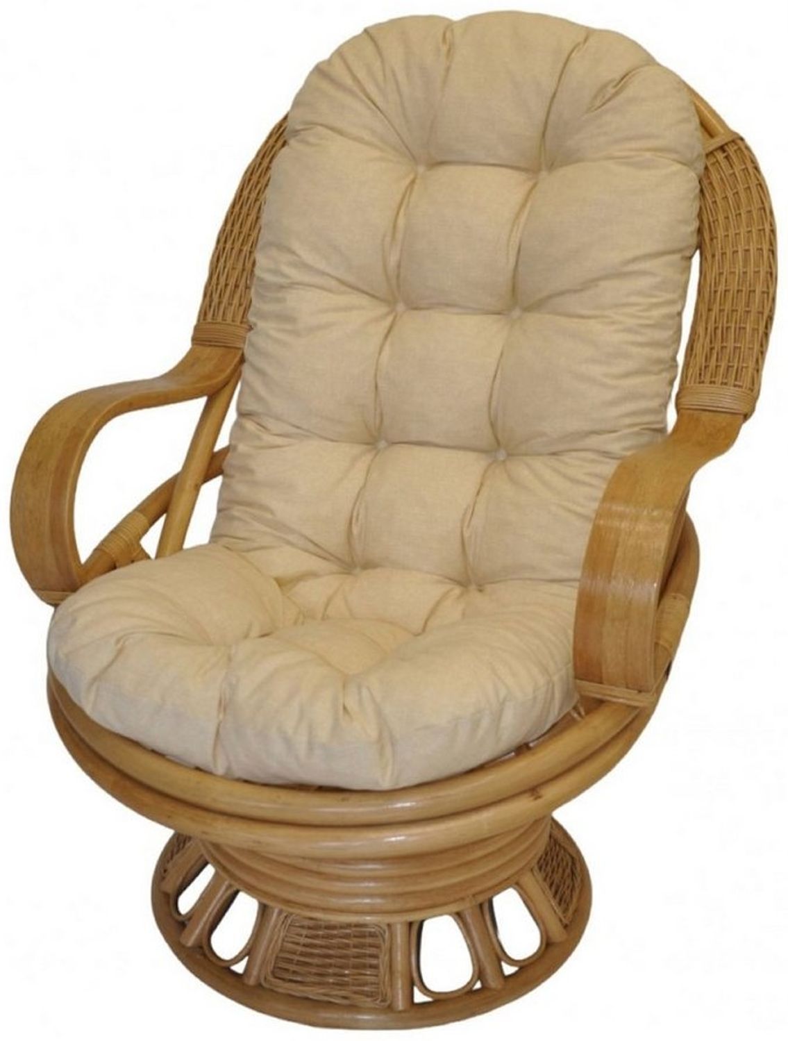 Rattani Rattanstuhl Luxus Rattansessel Rattan Drehsessel Drehwippsessel, Tolles Design und hochwertige Verarbeitung Bild 1