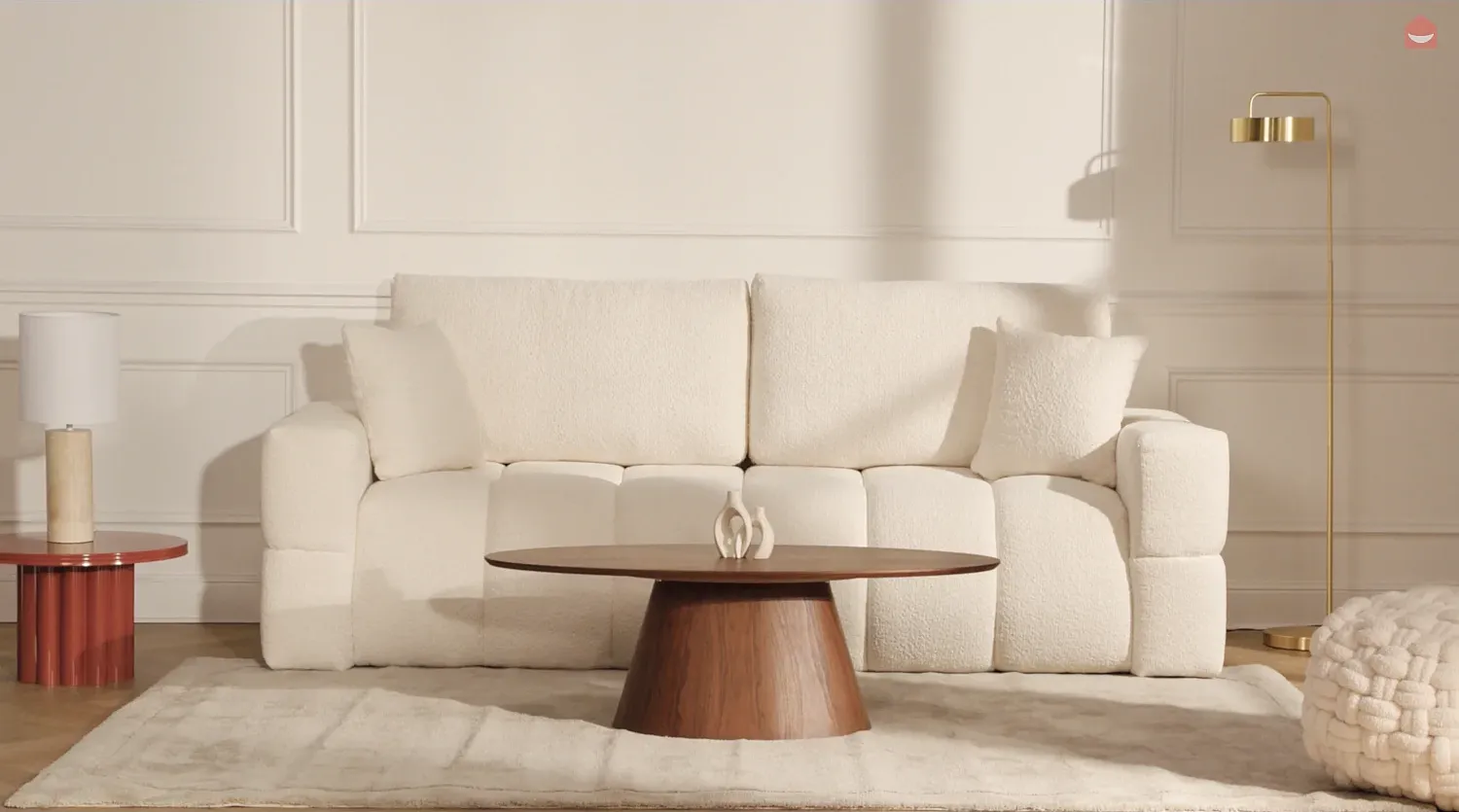 Vente-unique - ISSORO Sofa Stoff Grün - B 107 cm x H 107 cm x L 252 cm Bild 1
