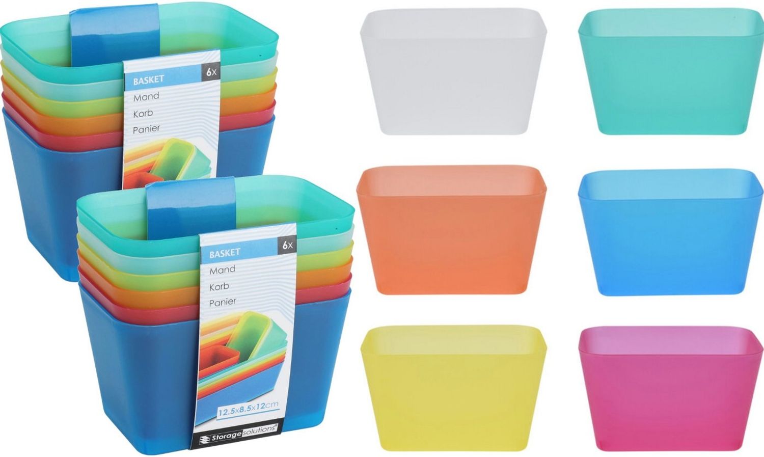 Koopman Aufbewahrungsbox Teilebox 12x8x12 cm Bunt 12 er Set (12 St), 12 Stk, Bastelbox, Puzzlebox, Vielseitig, Box Bild 1