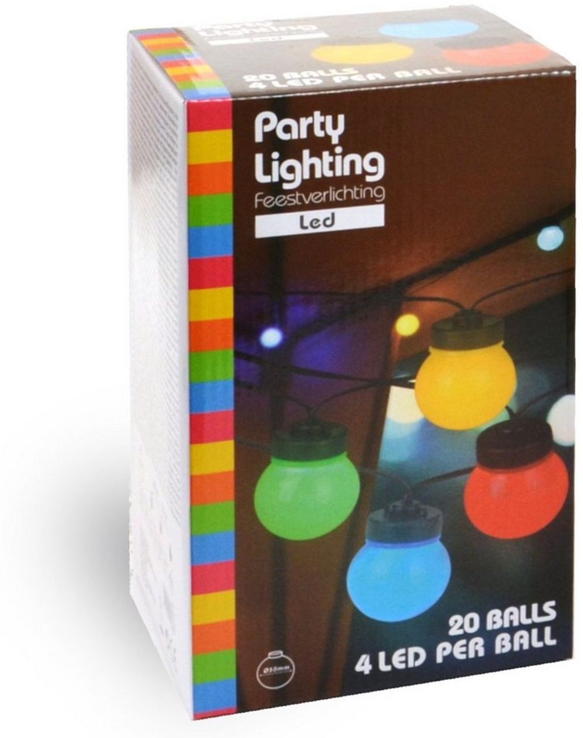INtrenDU LED-Lichterkette Party Lichterkette bunt 9,5m Mit 20 großen Kugeln für außen und innen Bild 1