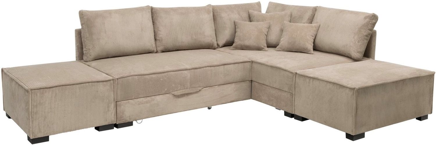 Home affaire Ecksofa Night & Day L-Form, B: 316 cm mit Dauer-Schlaffunktion 180x200 cm, Set: Sofa & Hocker, Bettfunktion, Bettkasten & Kissen, Boxspringbett Bild 1