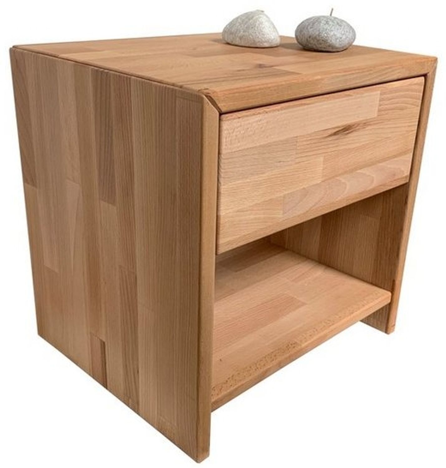 Meble Stolrus Schlafzimmer-Set Nachtkommode Nachtschrank JUDITH / SOFIE Kernbuche massiv geölt, Kernbuche massiv, robust Bild 1