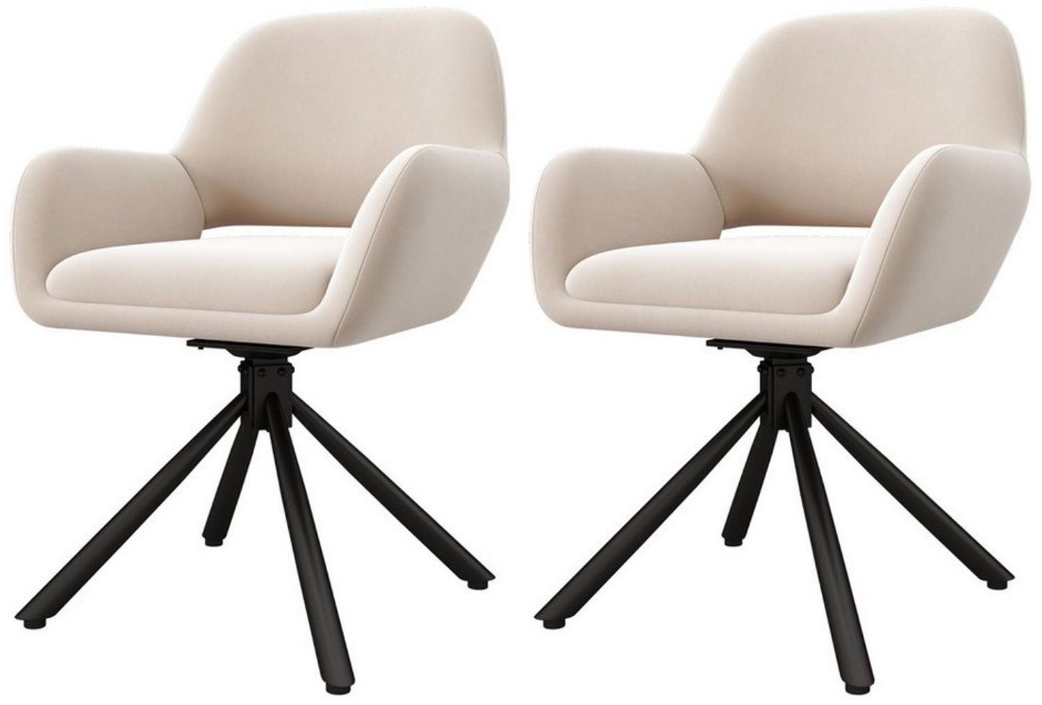 Flieks Esszimmerstuhl (360° drehbar, Set, 2 St), 2er Set Polsterstühle Drehstuhl Armlehnstuhl Bürostuhl, Samt Bild 1