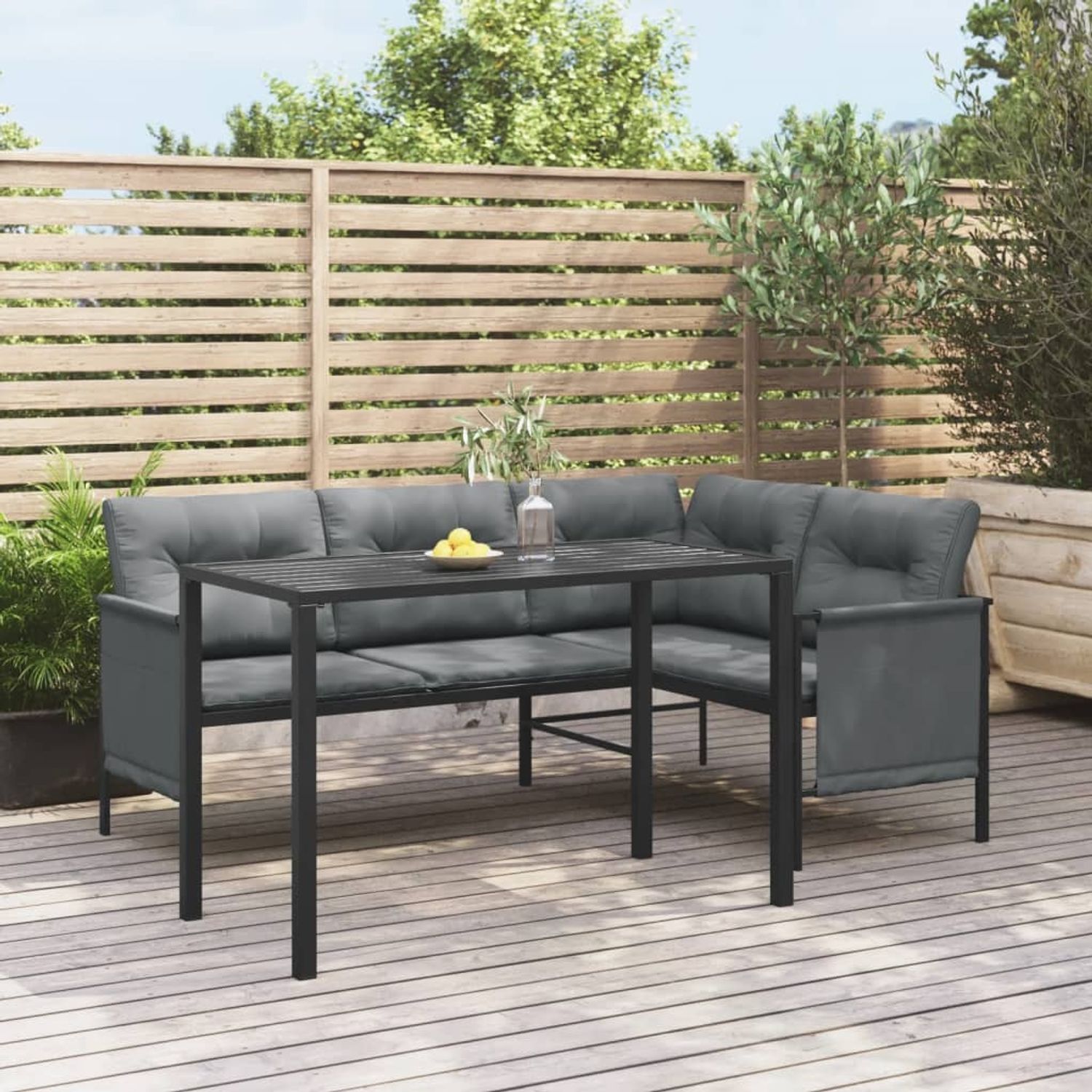 vidaXL Garten-Esstisch Anthrazit 110x54x70 cm Stahl 364600 Bild 1