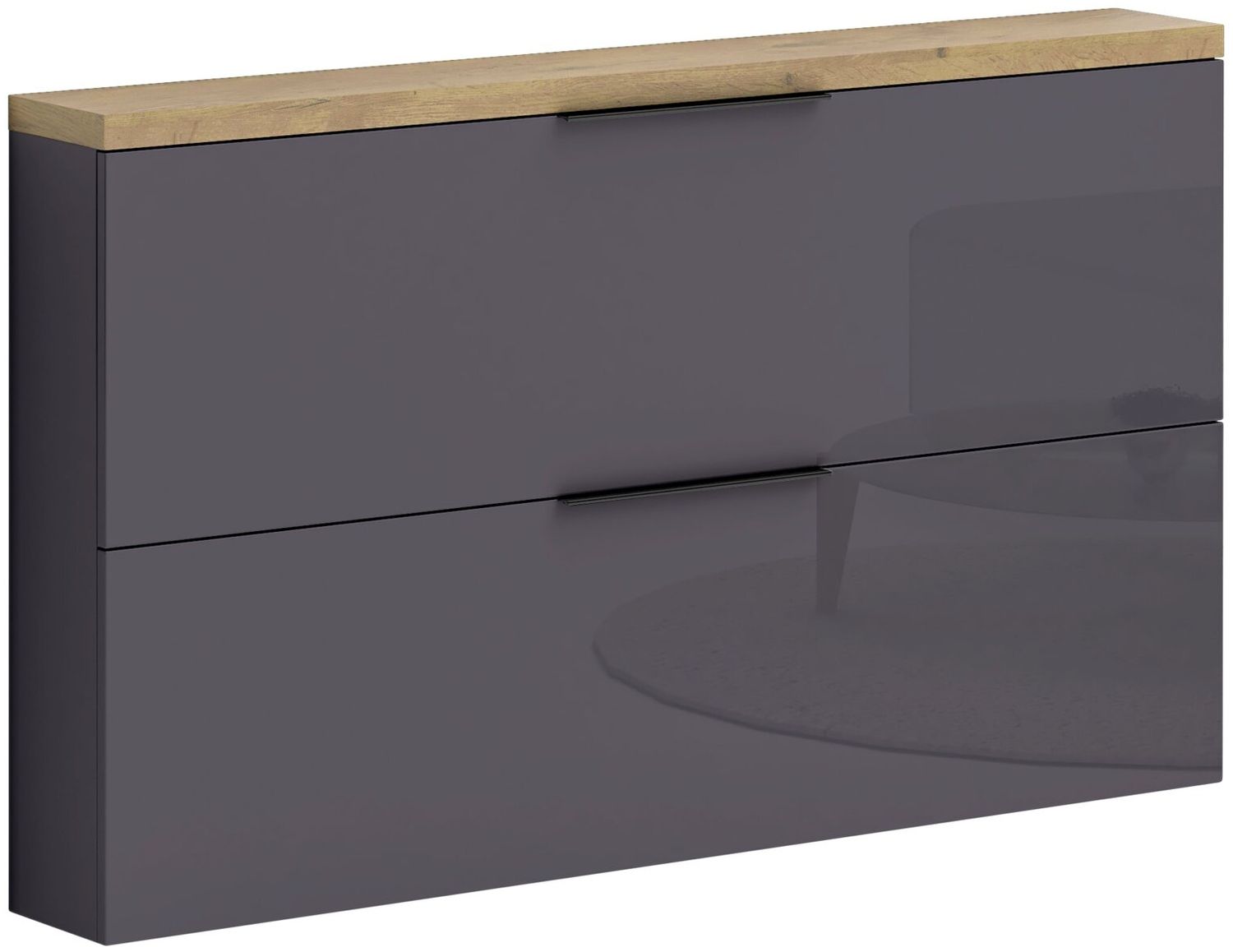 XORA 'IDEA' Hängeschuhschrank Schuhkommode, Holznachbildung Anthrazit, 140 x 82 x 19 cm, mit Schuhkörben und Dämpfung Bild 1