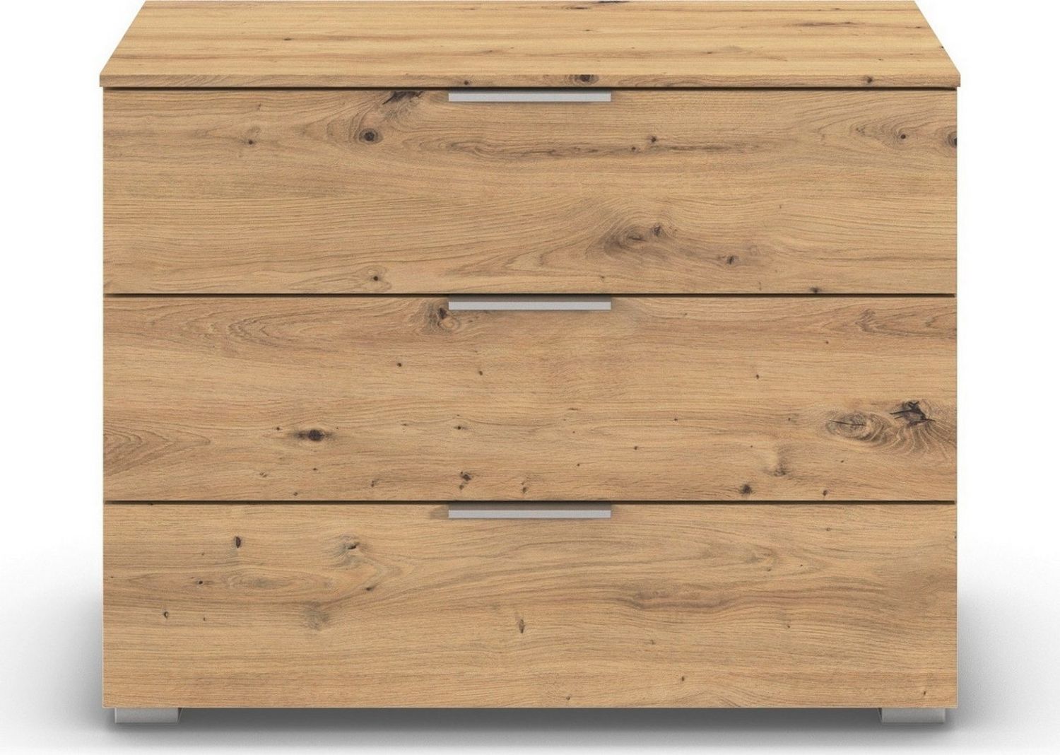 rauch Schubkastenkommode Lowboard Sideboard Schubladenkommode Kommode ASTANA (Breite 80 cm / Höhe 61 cm), mit 3 geräumigen Schubladen, Kantengriff in Alufarben MADE IN GERMANY Bild 1
