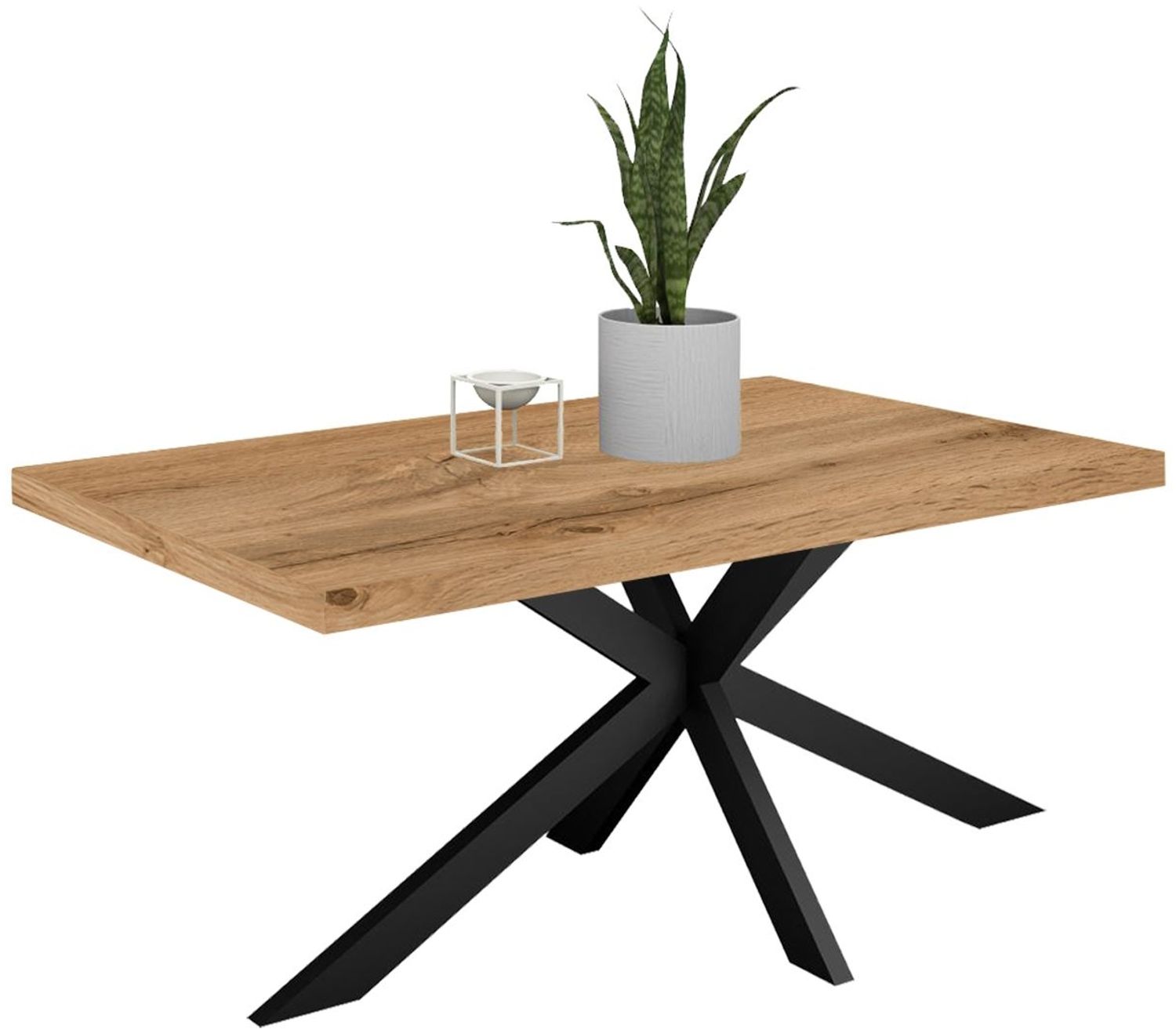 Esstisch Elgin 2 175-275x80x100 Holzwerkstoff Schwarz/Wotan Eiche Bild 1