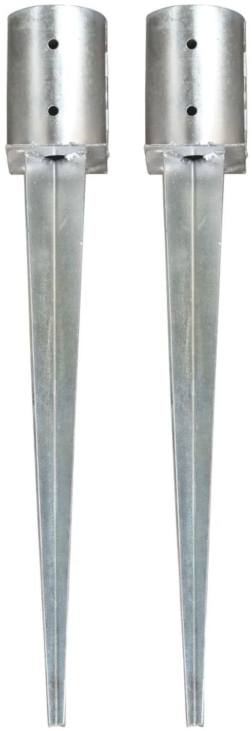 vidaXL Erdspieße 2 Stk. Silbern 10x76 cm Verzinkter Stahl 145431 Bild 1