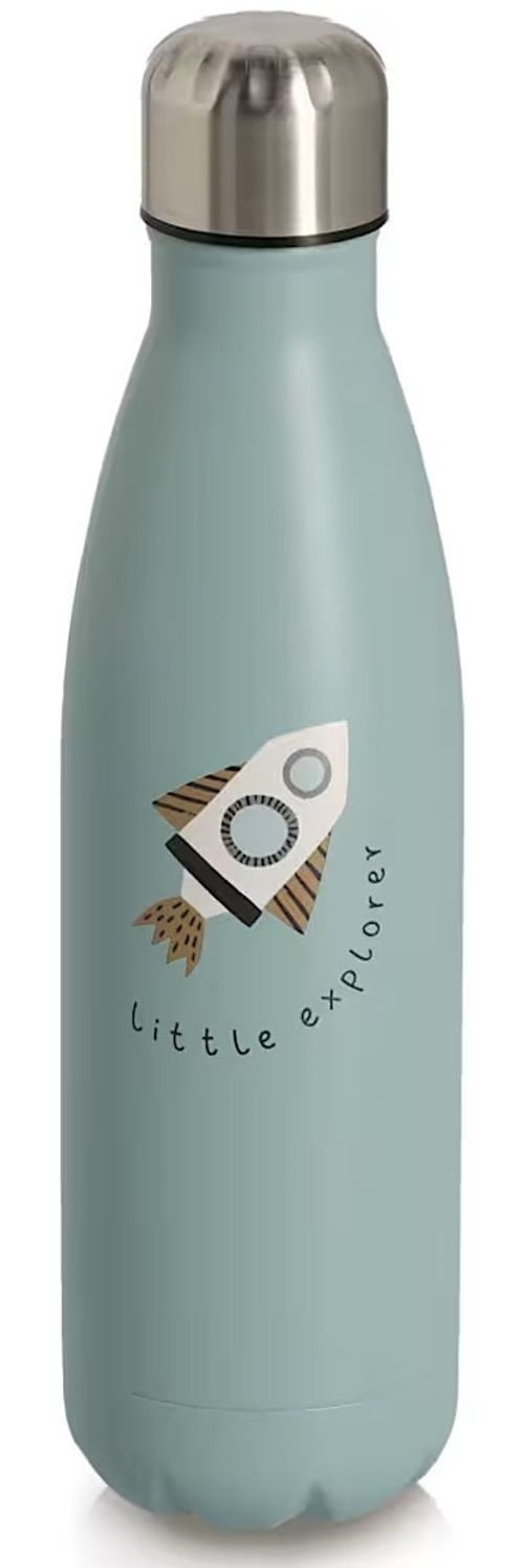 ZELLER 27465 Trinkflasche 500 ml ROCKET aus Edelstahl, petrol, ca. Ø 7 x 26 cm Bild 1