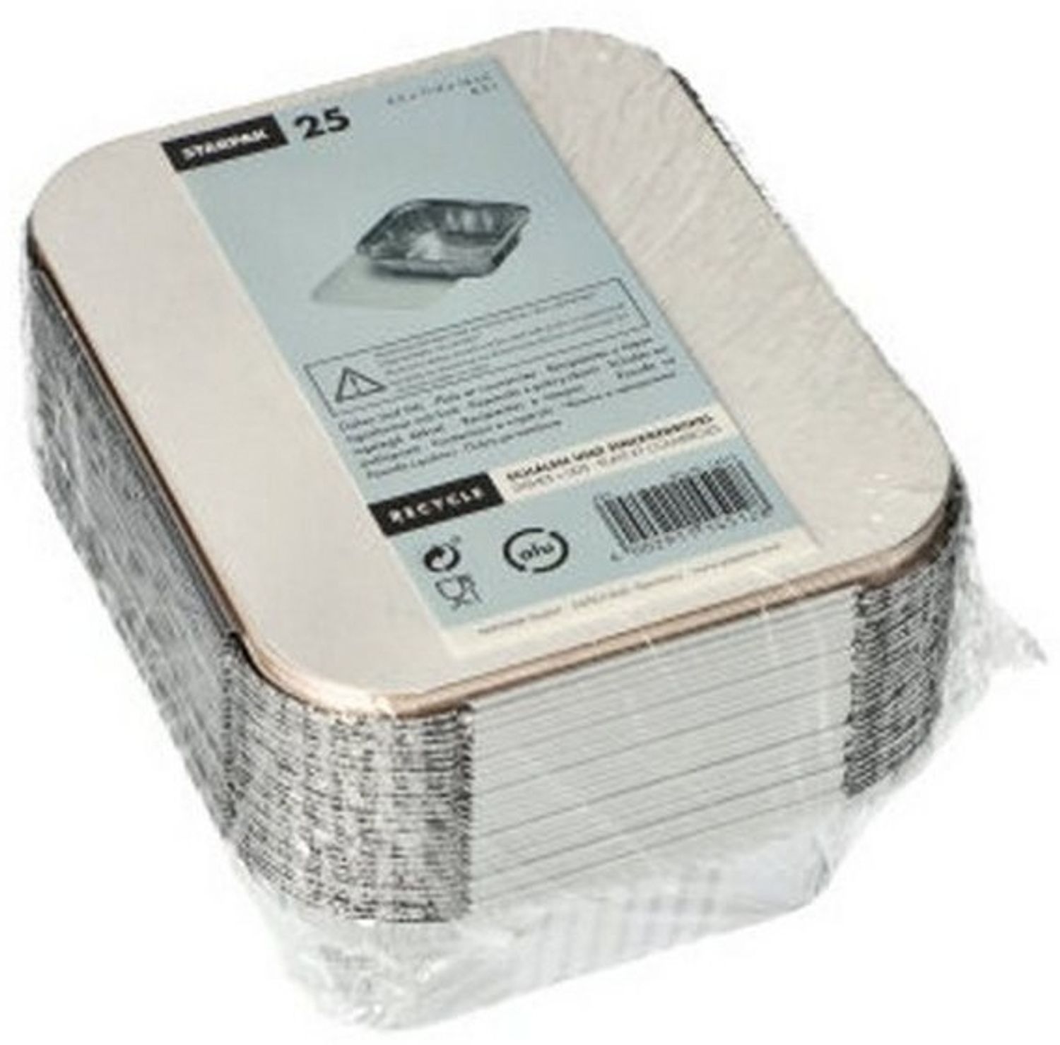 STARPAK Aluschalen mit Deckel 500 ml silber 1 Pack = 25 St., 11,4 x 14 x 4,2 cm Bild 1