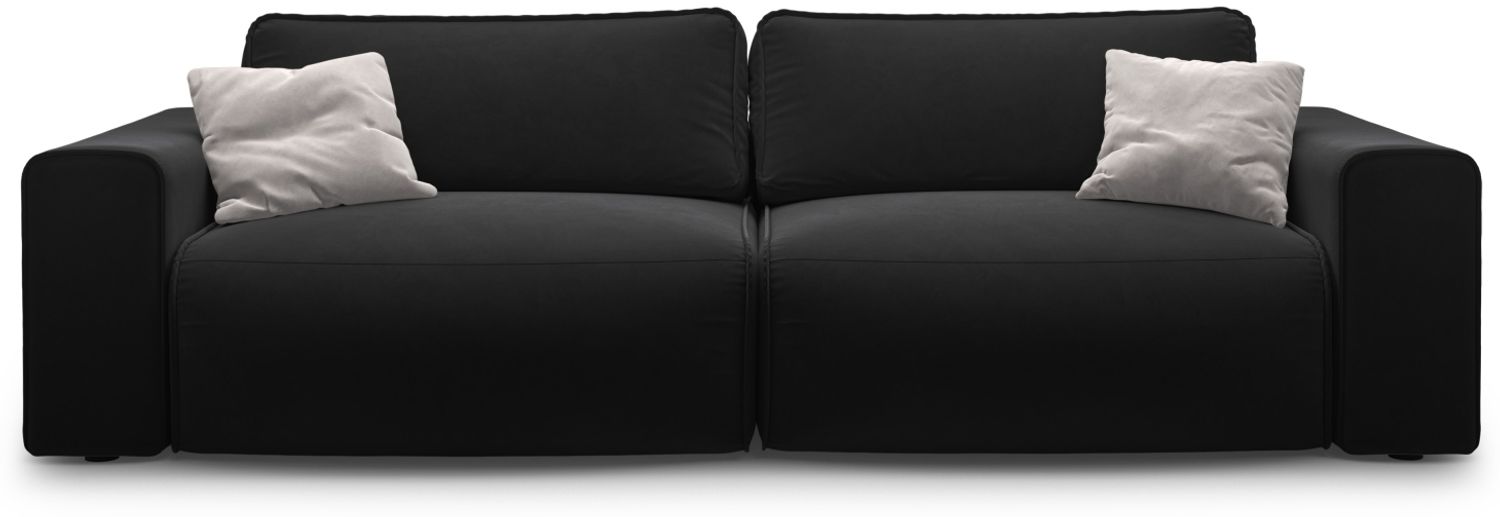 Micadoni Sofa Victor 3-Sitzer Samt Schwarz Bild 1