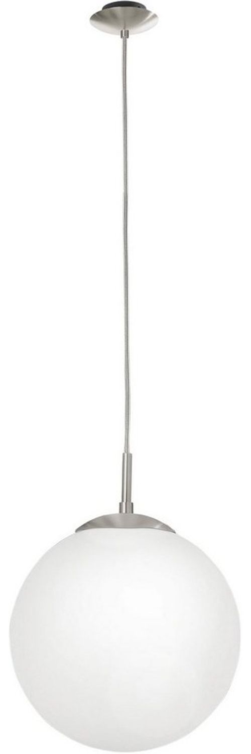 Eglo 85262 Pendellampe RONDO Glas weiß und nickel-matt, E27 max. 1X40W H:110cm Ø25cm dimmbar Bild 1