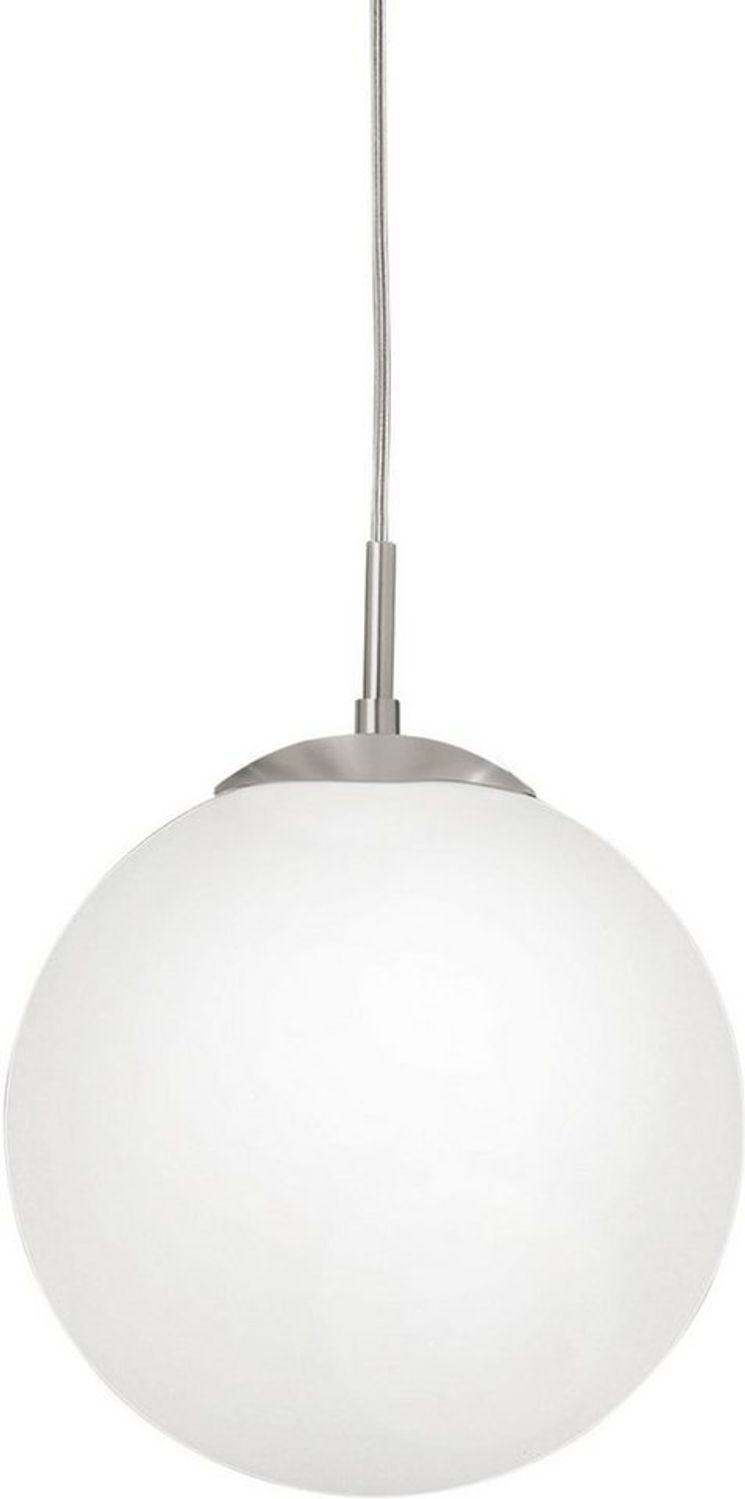 Eglo 85262 Pendellampe RONDO Glas weiß und nickel-matt, E27 max. 1X40W H:110cm Ø25cm dimmbar Bild 1