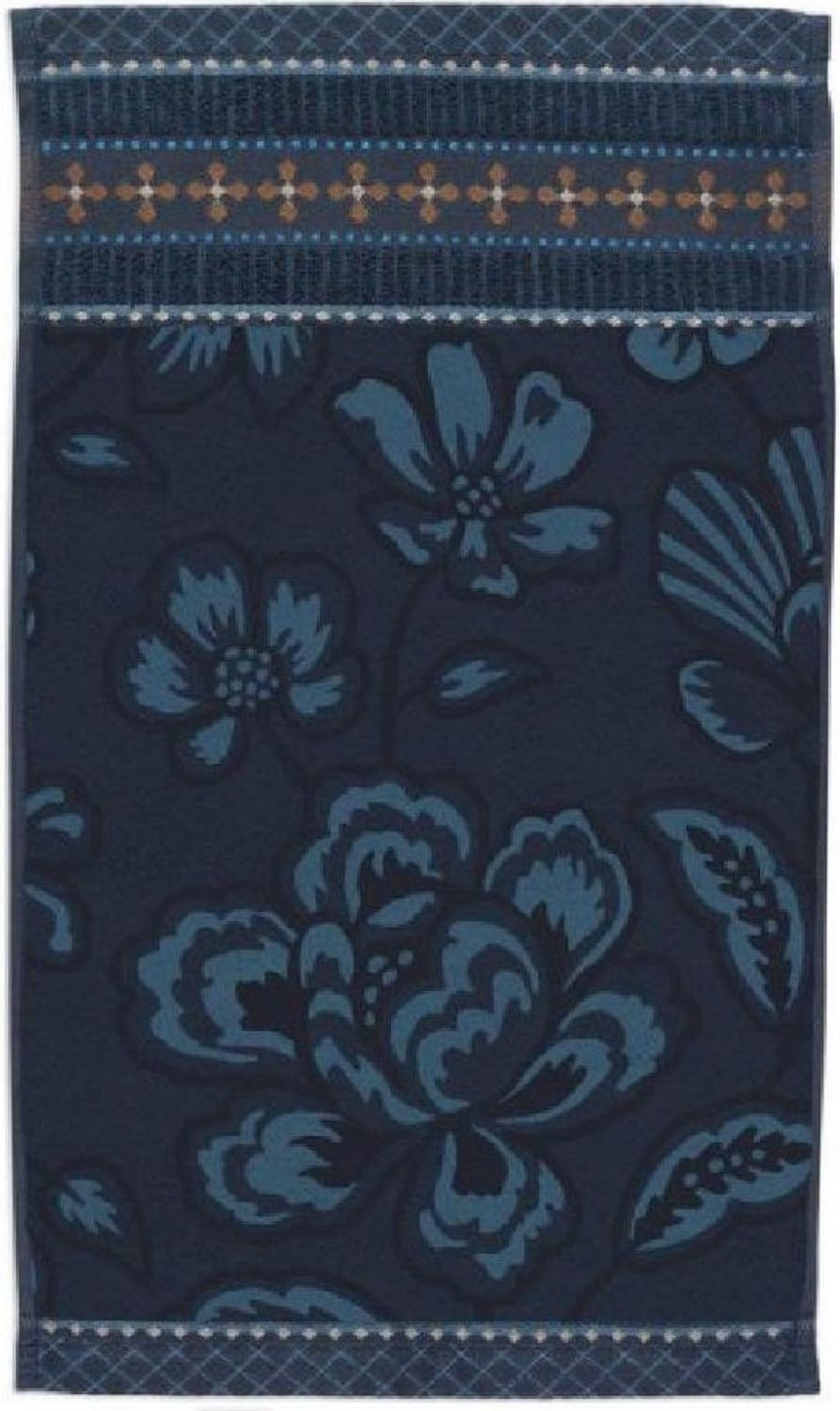 PiP Studio Badetücher Gästehandtuch Jasmin Jacquard Dark Blue (30x50cm) Bild 1