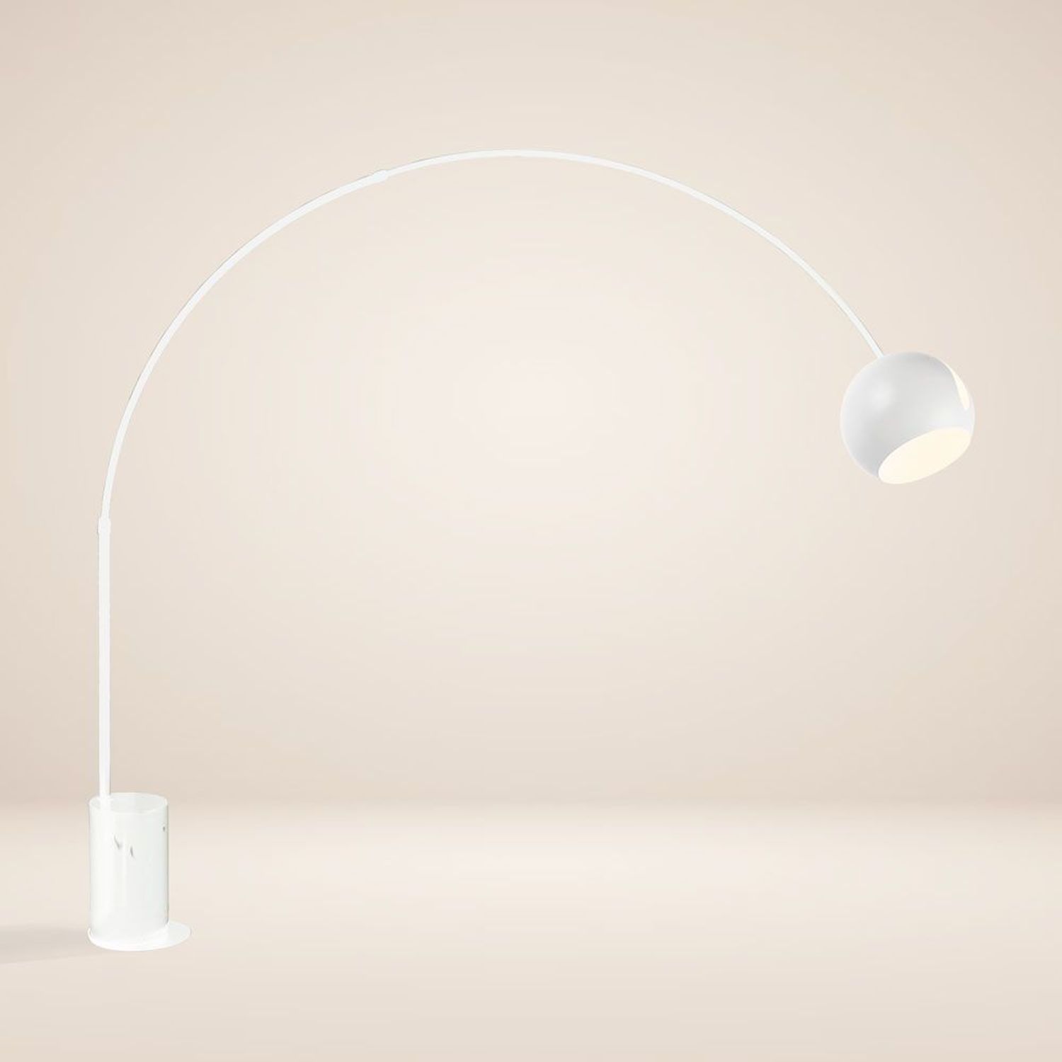 s.luce Ball Design-Bogenlampe mit Marmorfuß modern Weiß Bild 1