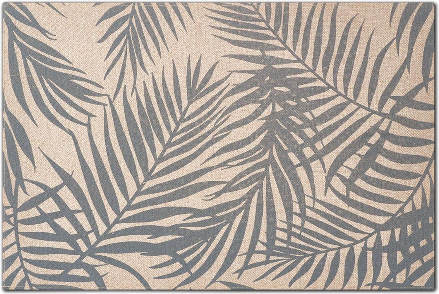 Zeller Present Platzset 'Palme', Polyleinen, grau Bild 1