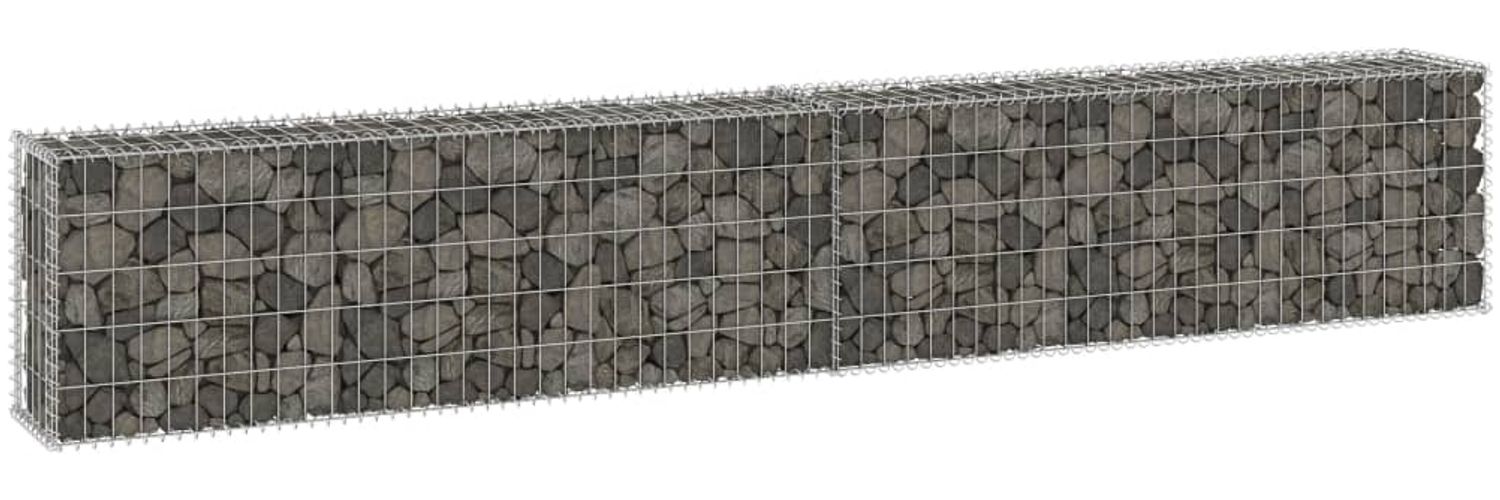 vidaXL Gabionenwand mit Abdeckung Verzinkter Stahl 300x30x50 cm 147820 Bild 1