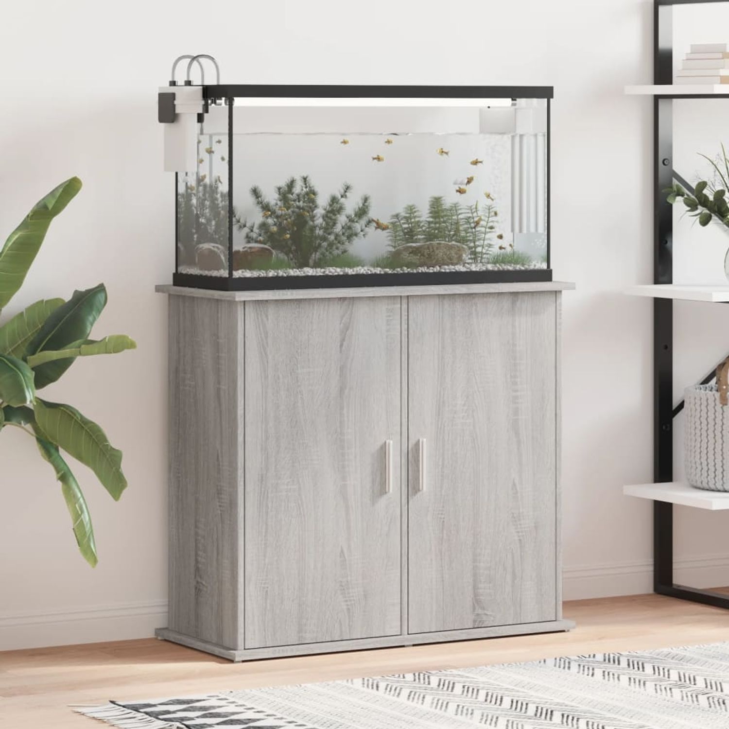 vidaXL Aquariumständer Grau Sonoma 81x36x73 cm Holzwerkstoff 833629 Bild 1