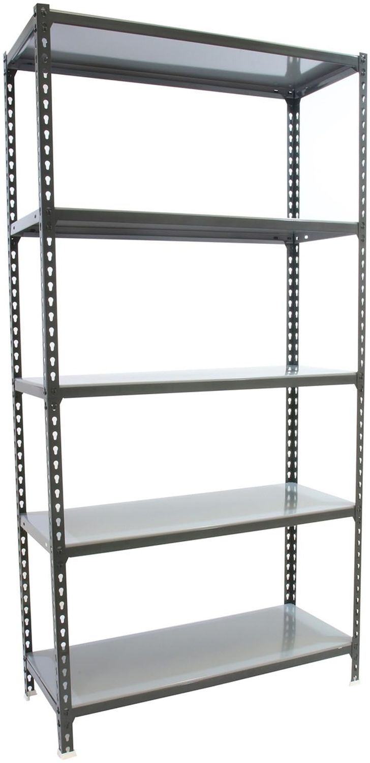 Simon Rack Schwerlastregal, 1800 x 900 x 400 mm, Bis 180 kg Belastbar, 5 Verstellbare Ablagen, Kellerregal, Lagerregal, Anthrazit/Verzinkt - Simonclick Bild 1