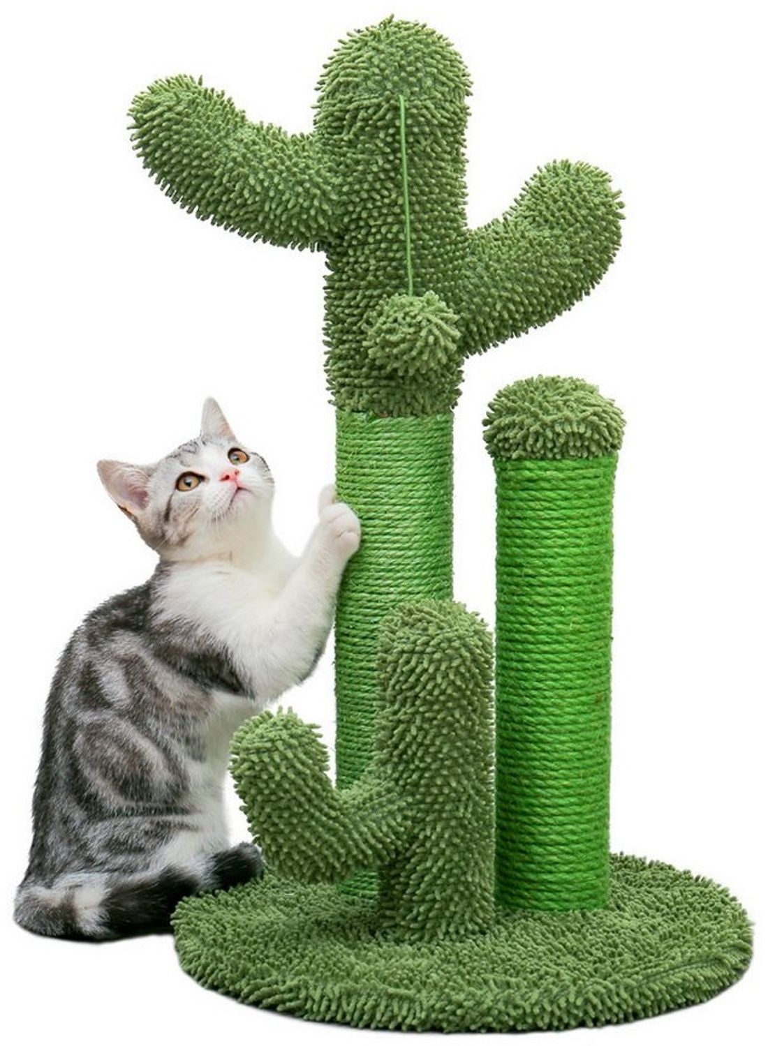 PAWZ Road Kratzbaum Kratzbaum Kaktus, Kratzsäule, 3 Pfosten in 1 Set Grün, Kaktus Design Bild 1