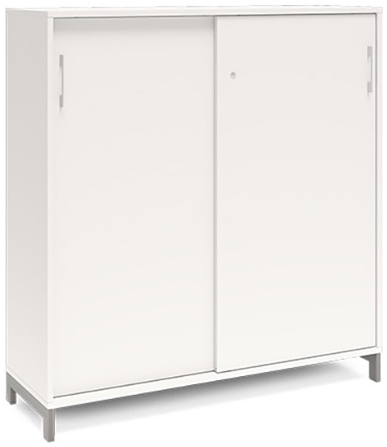 Büroschrank DNA 1200x1275 mm weiß/schwarz Schiebetür 3A4 Bild 1