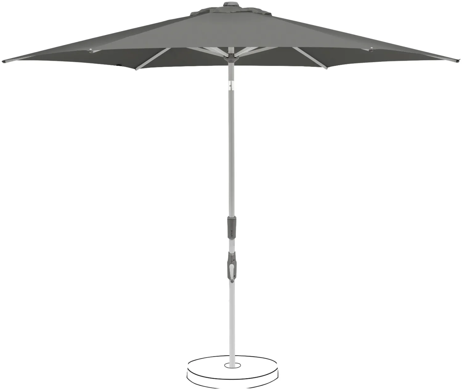 Suncomfort by Glatz Sonnenschirm / Kurbelschirm "Slide 250", stone grey, Ø 250 cm Bild 1