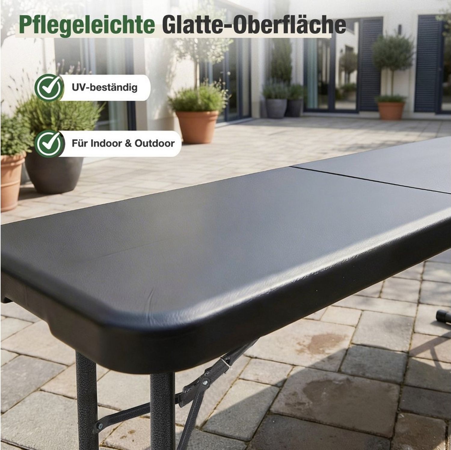 Sekey Gartenbank 180cm Klappbank Bierbank Gartenbank Campingbank bis 300kg Belastbar, Klappbar Bierbänke, Sitzbank Kunststoff Bild 1