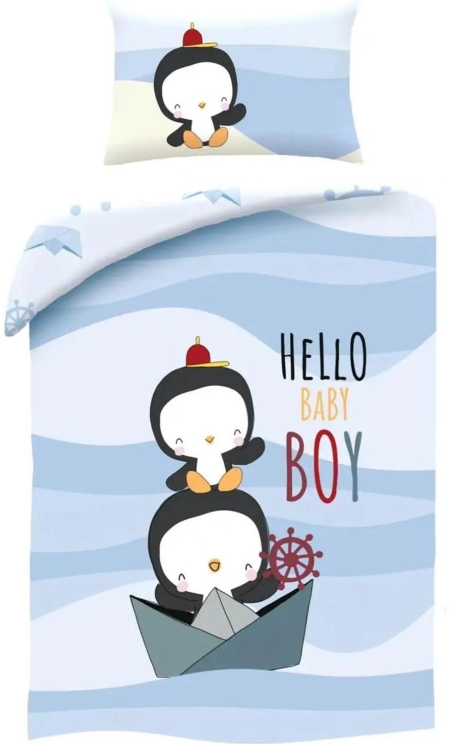 Pinguin Bettwäsche Set aus Baumwolle Bettdeckenbezug 100 × 135 cm mit 40 × 60 cm Kissenbezug Bild 1