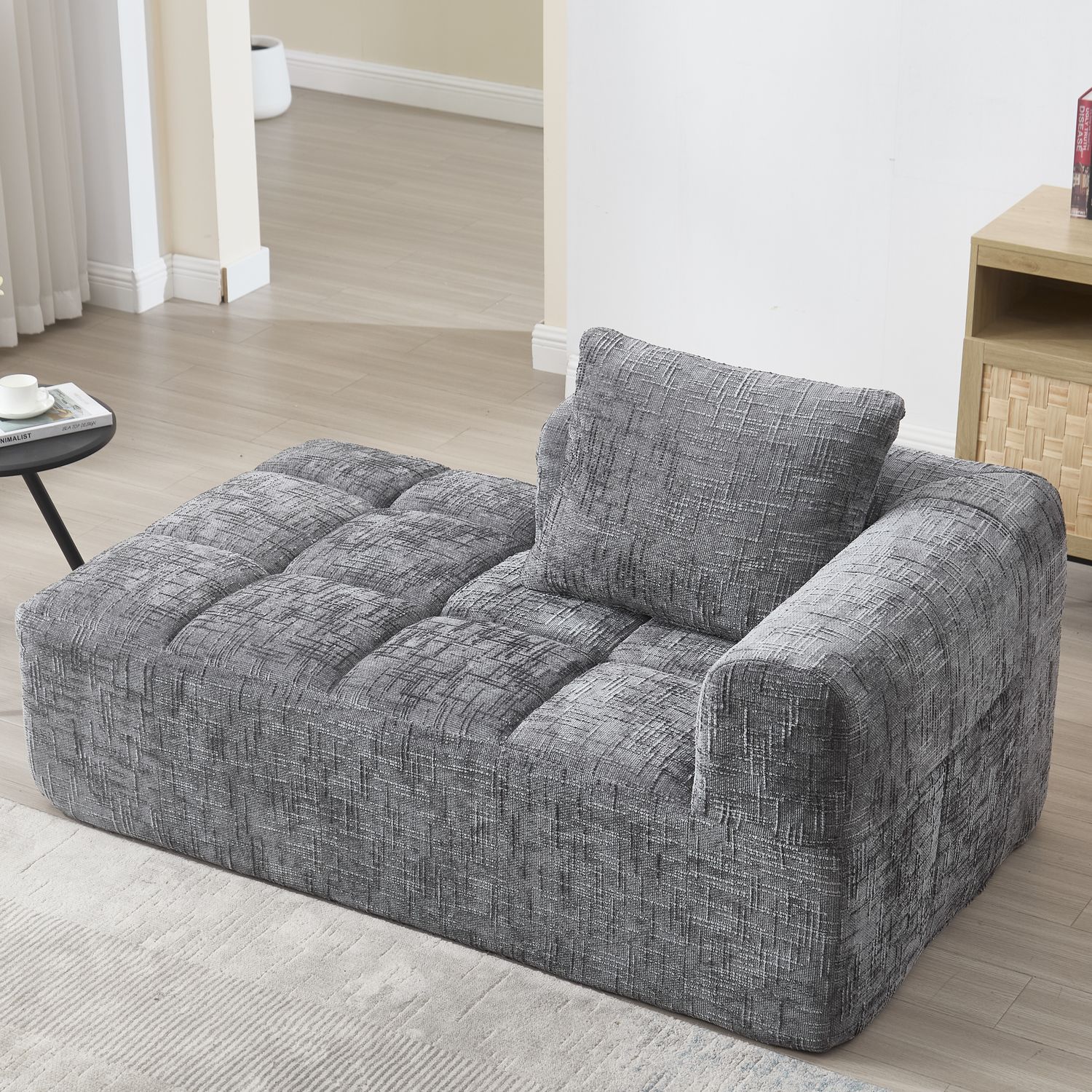 Doppelsofa m. Federbett, 1 Kissen, Wohnzimmer/Schlafzimmer, Khaki Bild 1