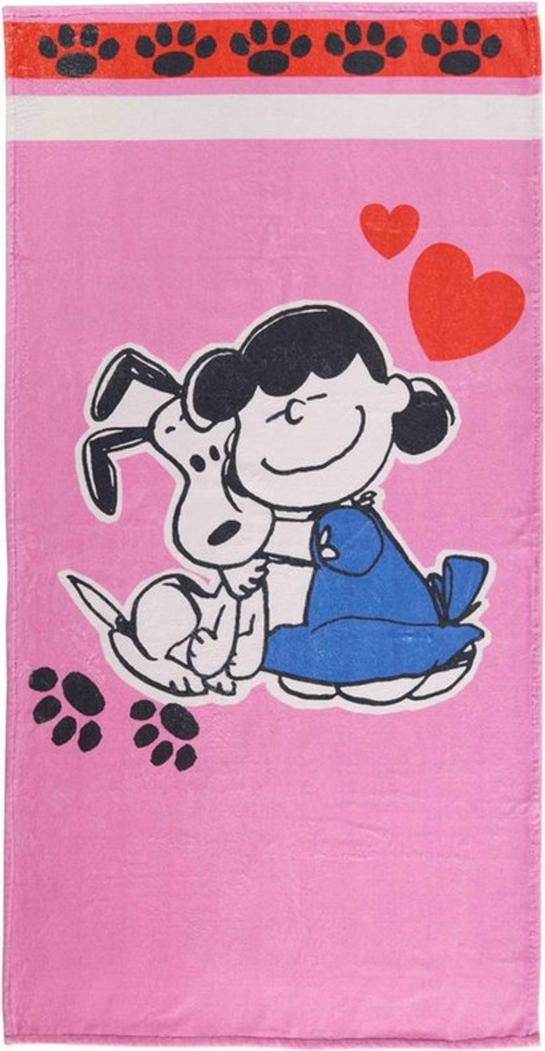 Peanuts Snoopy Strandtuch Handtuch Badetuch Pink 70 x 140 cm Bild 1