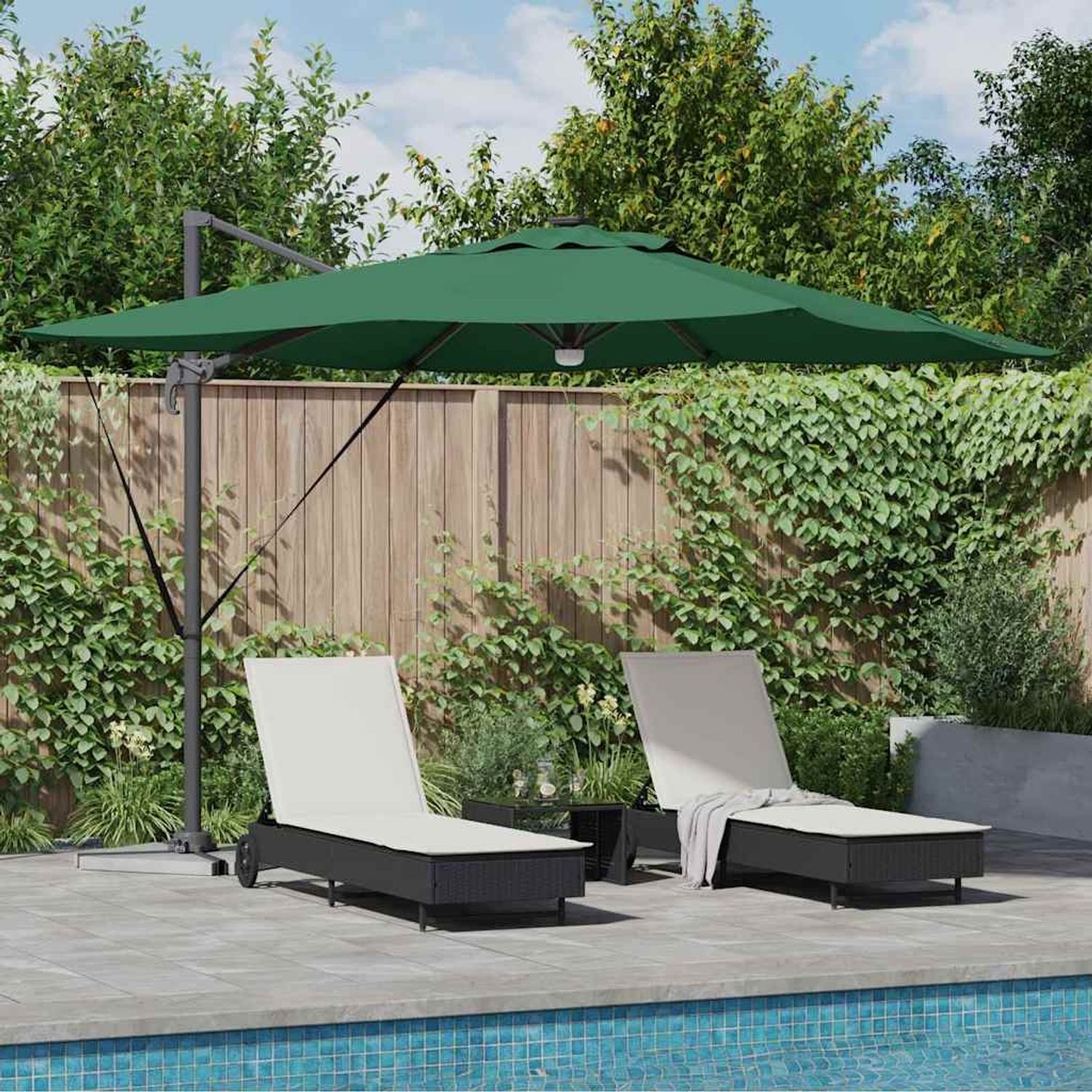vidaXL Roma Parasol Grün 286 x 284 x 270 cm Aluminium und Polyester 42003352 Bild 1