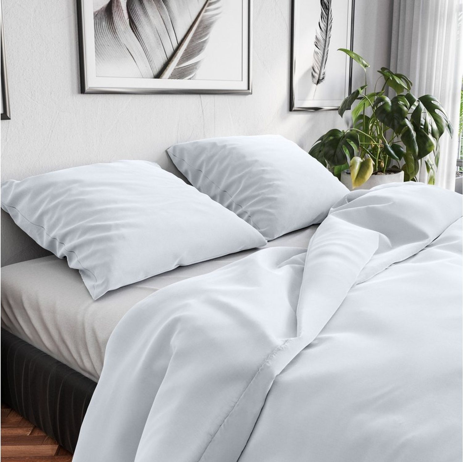 Wolkenfeld Bettwäsche Renforcé Bettwäsche Baumwolle - Natürlich weiches Schlafgefühl, Renforcé, 3 teilig, 135x200 cm, 155x220 & Übergrößen I inkl. Kissenbezüge 80x80 I uni Bild 1