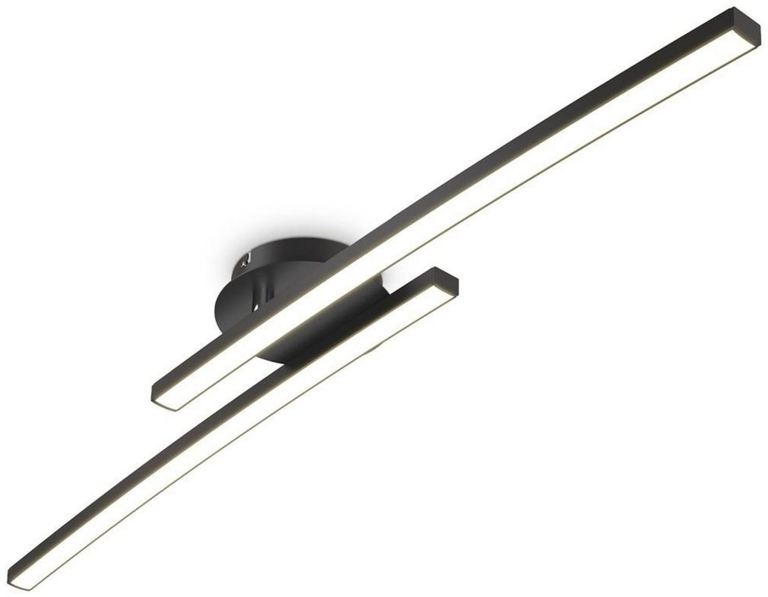 B.K.Licht Deckenleuchte moderne LED Deckenlampe 2-flammig schwenkbar - BKL1414, LED fest integriert, warmweiß, design Wohnzimmerlampe Schwarz 12W 1100lm 3000K warmweiß Schlafzimmer Bild 1