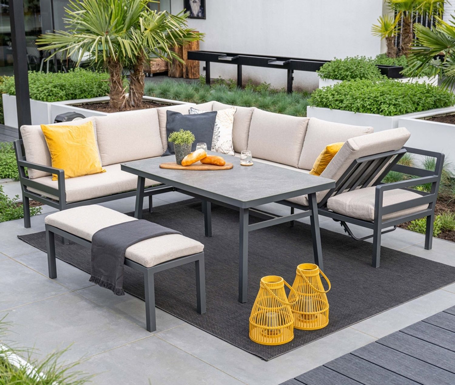 Garden Impressions Corsica Lounge-Dining Set - 4-tlg. hochwertiges Aluminium Gartenmöbelset inkl. Kissen Bild 1