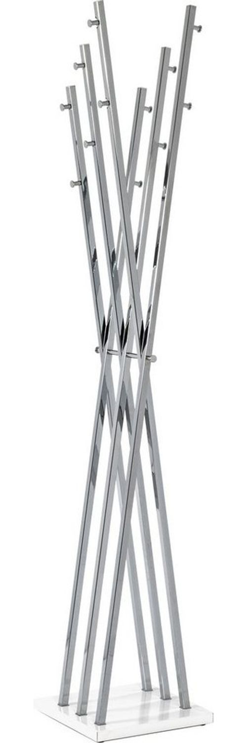 Design Garderobenständer Standgarderobe Owen chrom-weiß 12 Haken Bild 1