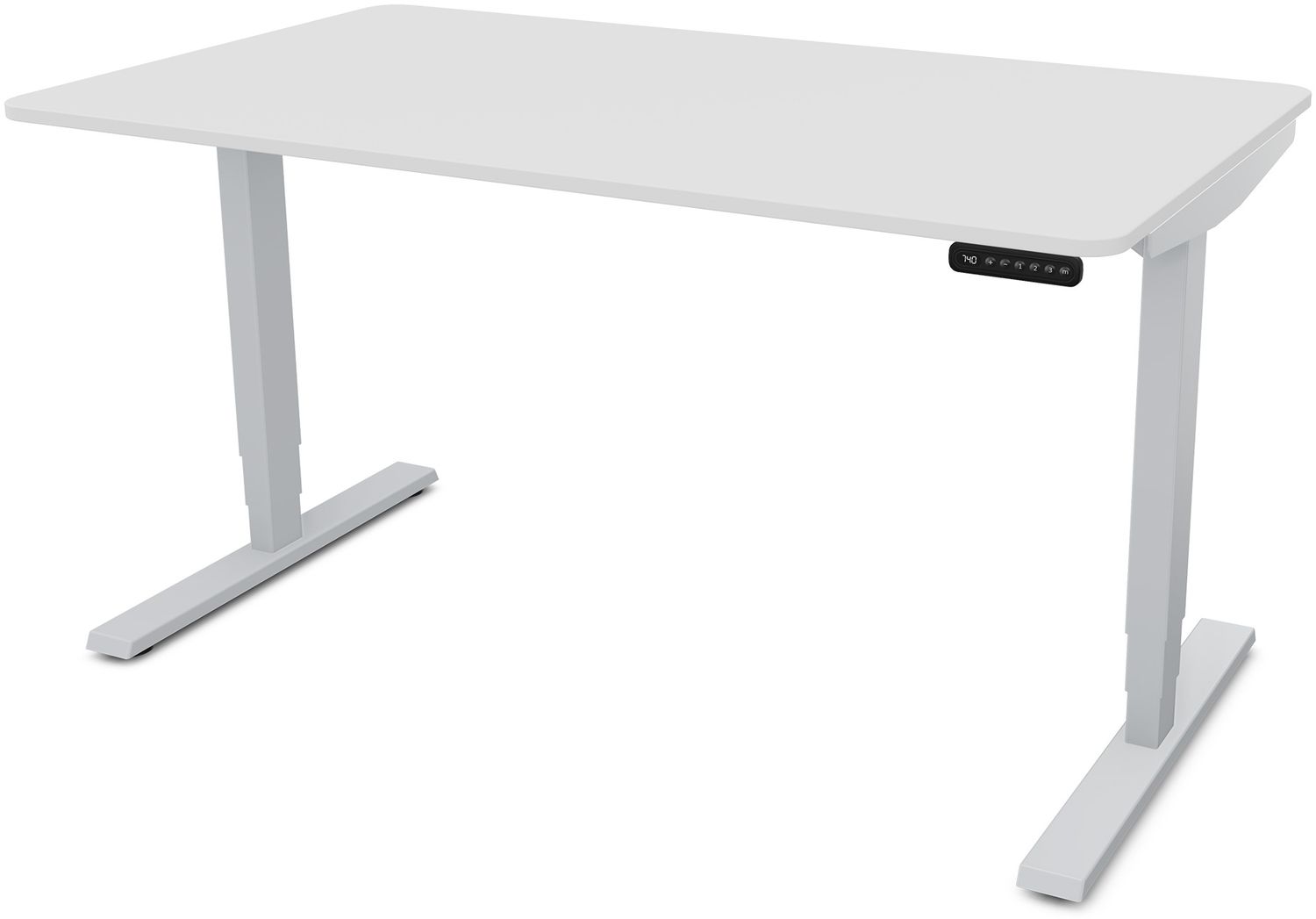 ASSMANN Elektrisch höhenverstellbarer Schreibtisch Y-Line Curved 120x80cm Signalweiß Weißaluminium Metall Holz Bild 1