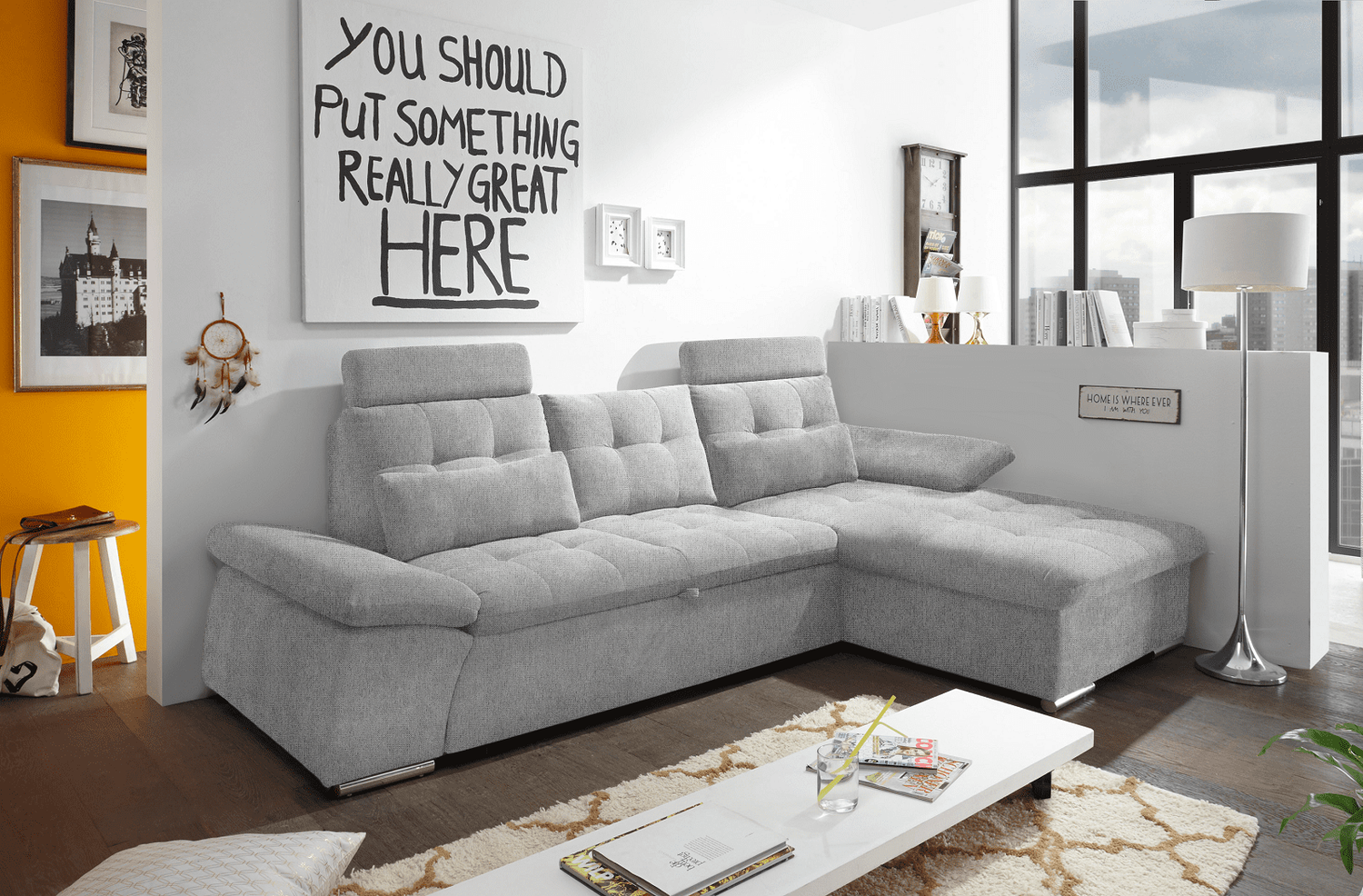 Ecksofa Medan Hellgrau – Funktion & Design vereint Bild 1