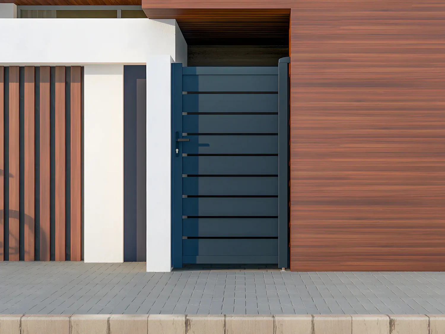 Vente-unique - PRIMO Side gate Metall Grau - B 4,6 cm x H 178 cm x L 100 cm Bild 1