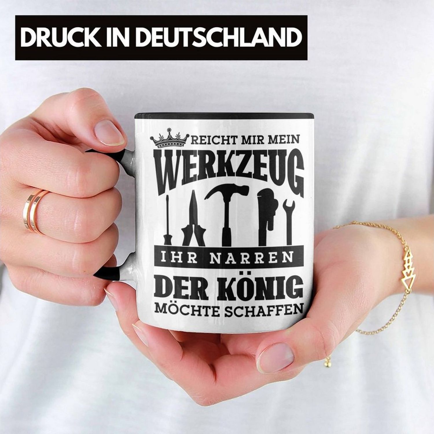 Trendation Tasse Handwerker-Tasse Geschenk für Heimwerker Profis Reicht Mir Mein Werkze Bild 1